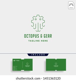 gear octopus logo vector sea industry line icon sign symbol isolated