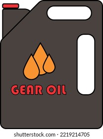 Gear oil canister. Lubricant for the car. Engine oil flat logo design