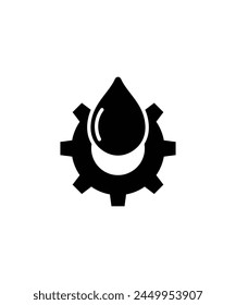 gear with oil drop icon, vector best flat icon.
