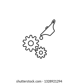 gear oil icon. Simple thin line, outline vector of universal icons for UI and UX, website or mobile application