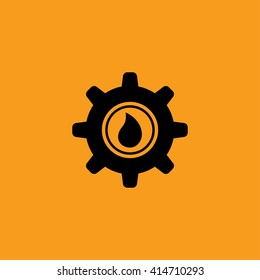 Gear oil icon vector