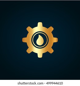 Gear oil icon vector