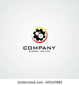 gear and oil logo vector