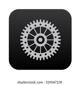 Gear on black button blackboard,vector