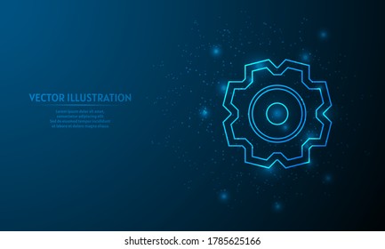 gear on blue abstract background.  starlight background