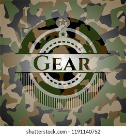 Gear on camouflage texture