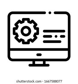 Vector Del Icono De La Pantalla. Signo de esquema en la pantalla. Ilustración de símbolo de contorno aislado