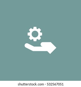 gear on hand icon vector, can be used for web and mobile design