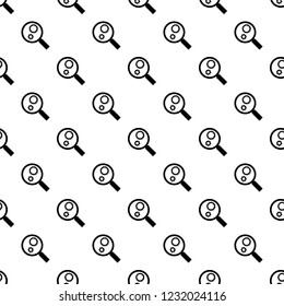 Gear on magnify glass pattern seamless vector repeat for any web design
