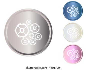 gear on metallic buttons