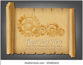 Gear on old scroll