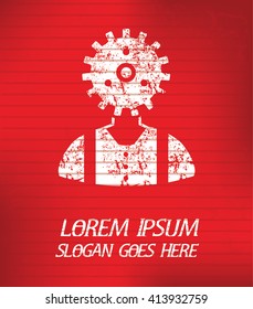 Gear on red background,poster grunge design