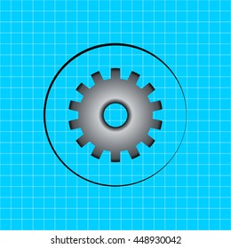 gear on a sheet of paper