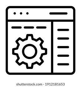 Gear on web page, concept of web setting icon