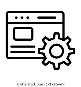 Gear On Web Page, Concept Of Web Setting Icon