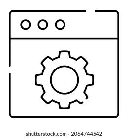 Gear on web page, icon of web setting