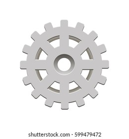 Gear on a white background. Vector illustration.