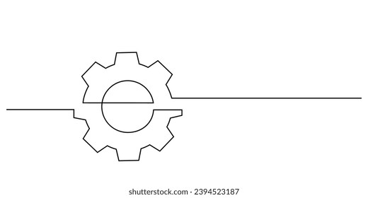 gear one line drawing minimalism mechanical engineering electronic and letter e concept