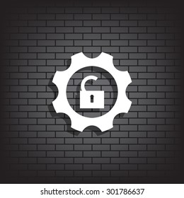 gear open lock icon