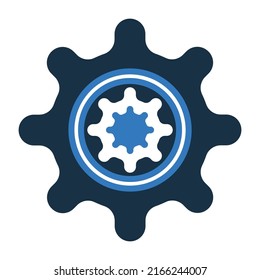 Gear option and settings icon