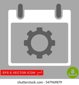 Gear Options Calendar Day icon. Vector EPS illustration style is flat iconic bicolor symbol, dark gray and white colors.