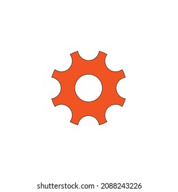 gear orange red color icon vector file.