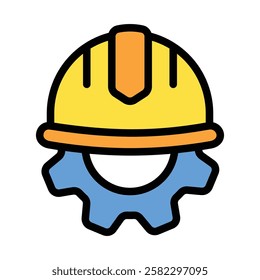 Gear outline color icon. use for modern concept, print, UI, UX kit, web and app development. Vector EPS 10, related to industrial, business, finance, investment.