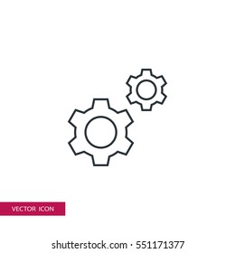 gear outline icon illustration, can be used for web  and mobile design