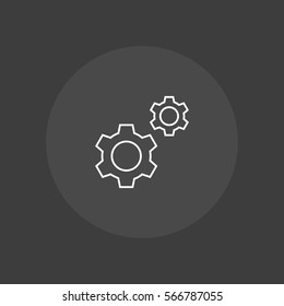 gear outline icon illustration, can be used for web  and mobile design
