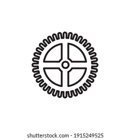 Gear Outline Icon. Gear Line Art Logo. Vector Illustration. Isolated on White Background. Editable Stroke