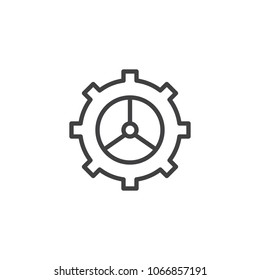Gear outline icon. linear style sign for mobile concept and web design. Cogwheel simple line vector icon. Setting symbol, logo illustration. Pixel perfect vector graphics