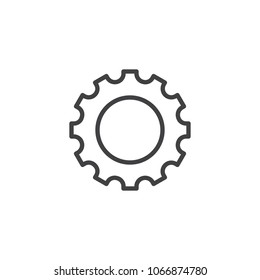 Gear outline icon. linear style sign for mobile concept and web design. Cogwheel simple line vector icon. Symbol, logo illustration. Pixel perfect vector graphics