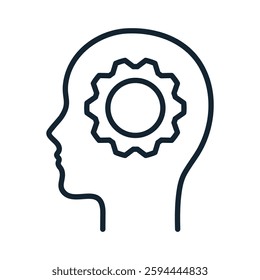 Gear outline icon vector illustration