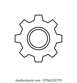 Símbolo da engrenagem ícone de silhueta ilustração vetorial no fundo branco