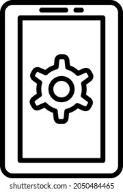 Gear Outline Vector Icon Design
