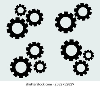 Gear Outline Web Line Icons Collection. Editable Stroke. Minimalistic Linear Pictogram for Design of Cards, Apps, Banners, Posts