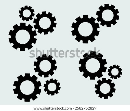 Gear Outline Web Line Icons Collection. Editable Stroke. Minimalistic Linear Pictogram for Design of Cards, Apps, Banners, Posts