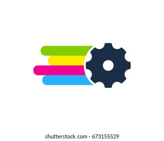 Gear Paint Icon Logo Design Element