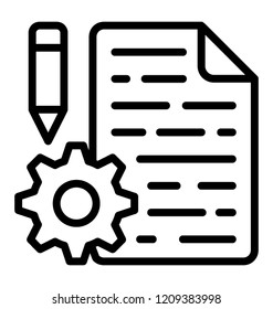 Gear with paper representing project management 