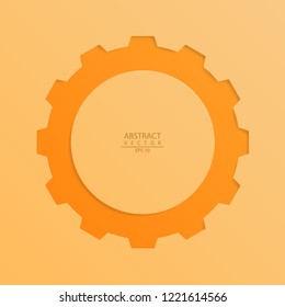 Gear papercut background, abstract realistic layered papercut decoration. 3d Backdrop vector illustration. Cover layout template. Material design concept