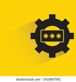 sombra de caída de velocidad y contraseña en fondo amarillo