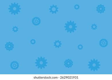 Ilustración de fondo de patrón de engranaje azul