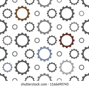 gear pattern seamless on white background, vector illustration