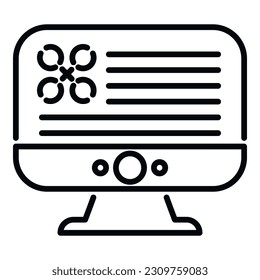 Gear pc manual icon outline vector. Paper page. Project book