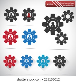 Gear people  icon  Vector illustration