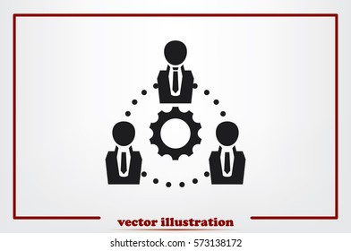 Gear People Icon Vector Illustration.