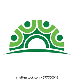 gear and people symbol. logo vector.