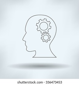 gear with people vector icon 10 eps