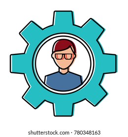 gear with person icon image 