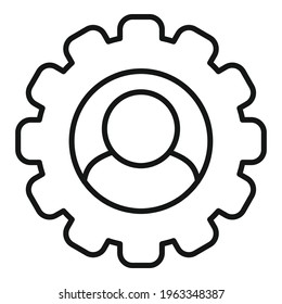 Gear personal traits icon. Outline Gear personal traits vector icon for web design isolated on white background